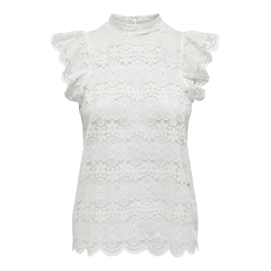 Jacqueline De Yong Cream Polyester Tops & T-Shirt Jacqueline De Yong Light Gray
