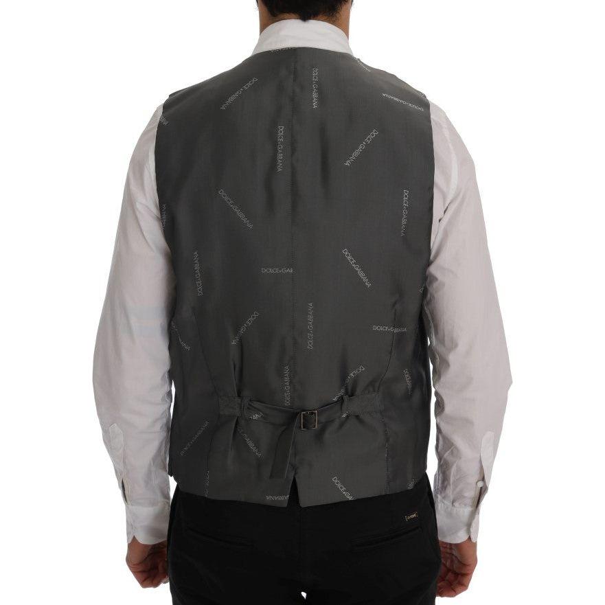 Dolce & Gabbana Gray STAFF Cotton Striped Vest