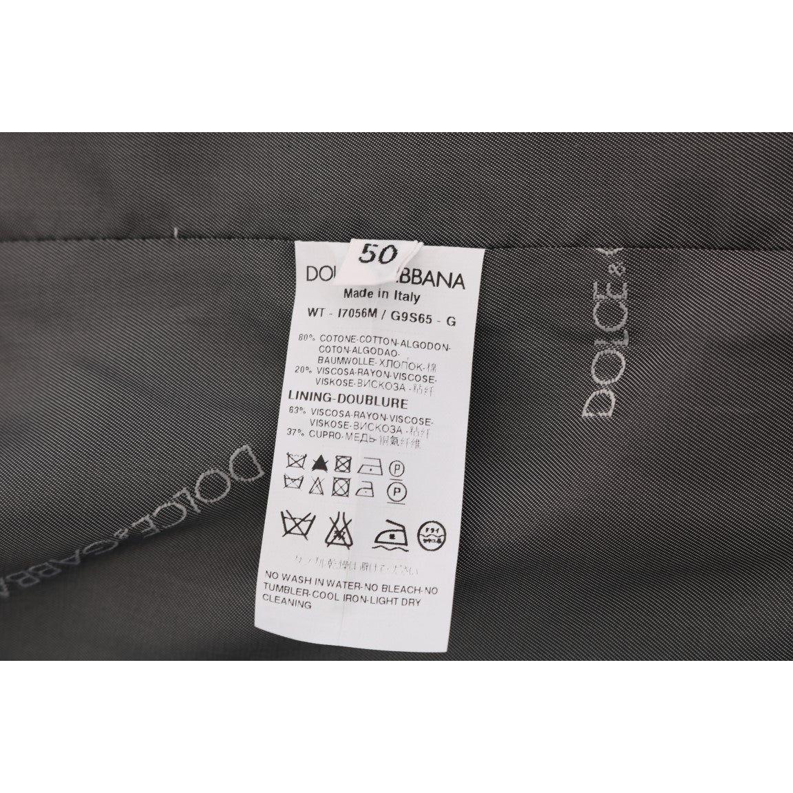 Dolce & Gabbana Gray STAFF Cotton Striped Vest