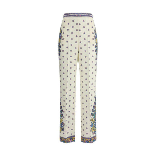Etro Paisley Print Pants Etro Light Gray