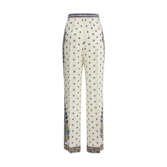 Etro Paisley Print Pants Etro Light Gray