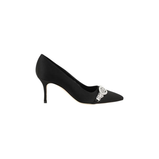 Manolo Blahnik Asapump Satin Pumps Manolo Blahnik Black
