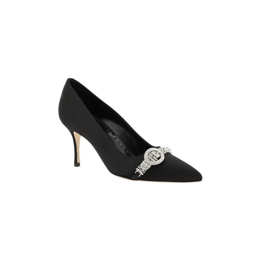 Manolo Blahnik Asapump Satin Pumps Manolo Blahnik Black