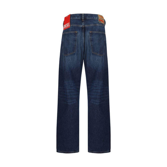 Back view of Diesel 2010 D-Macs Jeans with leather patch, five-pocket design, and waistband loops.