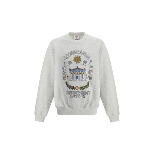 Casablanca cotton sweatshirt with ribbed crew neck and iconic embroidered monogram on front.