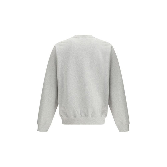 Back view of Casablanca cotton sweatshirt with ribbed cuffs and hem, showcasing simple and elegant design.