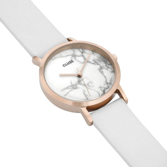 Cluse White Leather Dress Watch