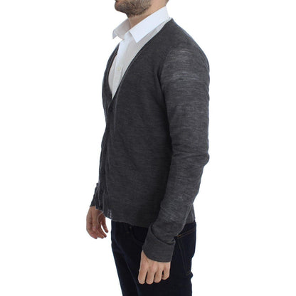 Costume National Gray Wool Button Cardigan Sweater Costume National