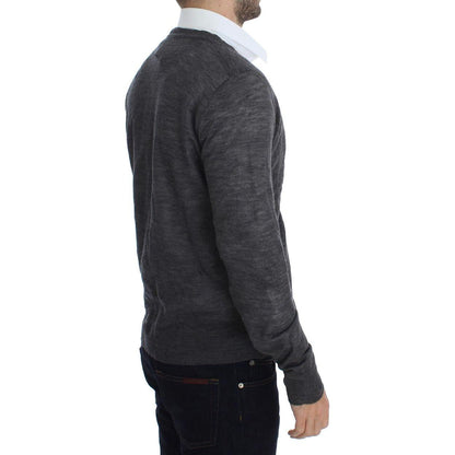 Costume National Gray Wool Button Cardigan Sweater Costume National