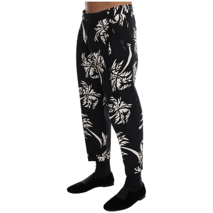 Dolce & Gabbana Black Tree Cotton Stretch Pants 1728,3% Elastane (stretch),67345645728,Black,Casual Pants - Pants - Clothing,Clothing,Dolce & Gabbana,IT44 | XS,Jeans & Pants - Men - Clothing,Material: 97% Cotton,Men,Men - Clothing,New with tags,Pants - Cl