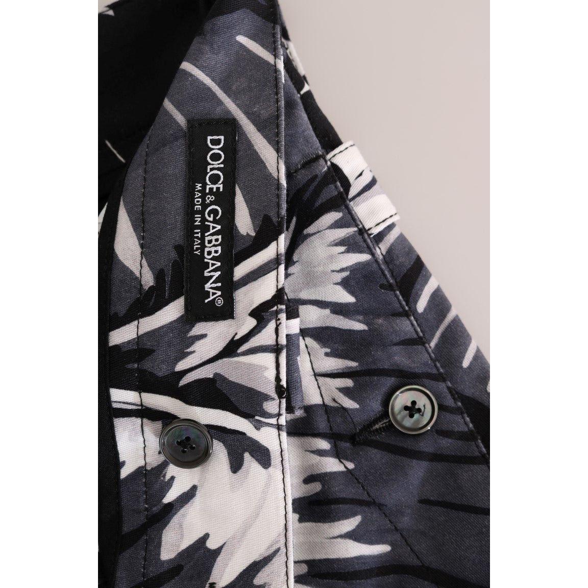 Dolce & Gabbana Gray Banana Leaf Cotton Pants 1728,3% Elastane (stretch),67345645728,Black,Casual Pants - Pants - Clothing,Clothing,Dolce & Gabbana,IT50 | L,Jeans & Pants - Men - Clothing,Material: 97% Cotton,Men,Men - Clothing,New with tags,Pants - Cloth