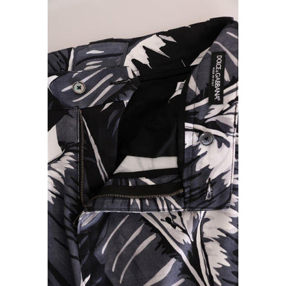 Dolce & Gabbana Gray Banana Leaf Cotton Pants 1728,3% Elastane (stretch),67345645728,Black,Casual Pants - Pants - Clothing,Clothing,Dolce & Gabbana,IT50 | L,Jeans & Pants - Men - Clothing,Material: 97% Cotton,Men,Men - Clothing,New with tags,Pants - Cloth