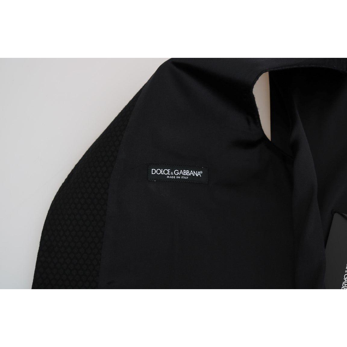 Dolce & Gabbana Black Polka Dot Pattern Vest 1728,19% Silk,30% Polyester,67345645728,Black,Clothing,Dolce & Gabbana,IT48 | M,Material: 51% Wool,Men,Men - Clothing,New with tags,Suits & Blazers - Clothing,Vests - Men - Clothing,Waistcoats - Suits & Blazers