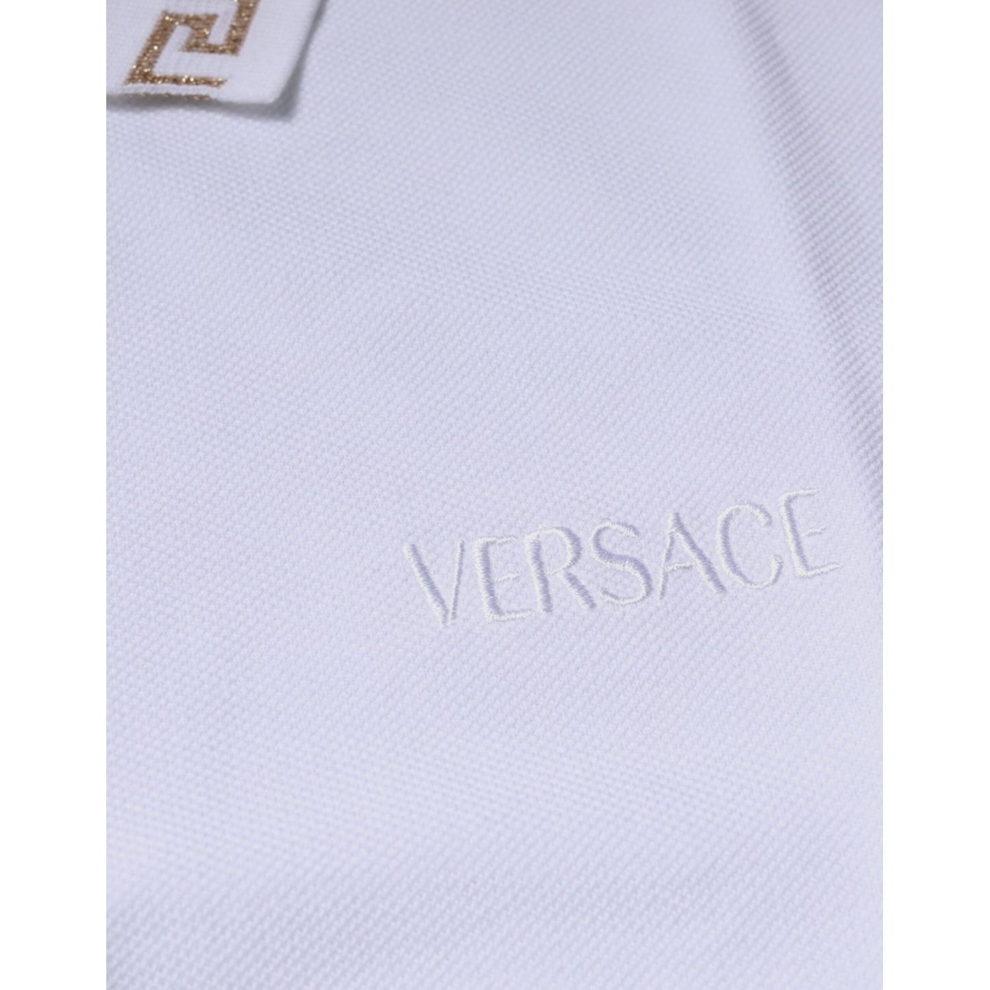 Versace White Viscose Collared Men Polo Short Sleeves T-shirt