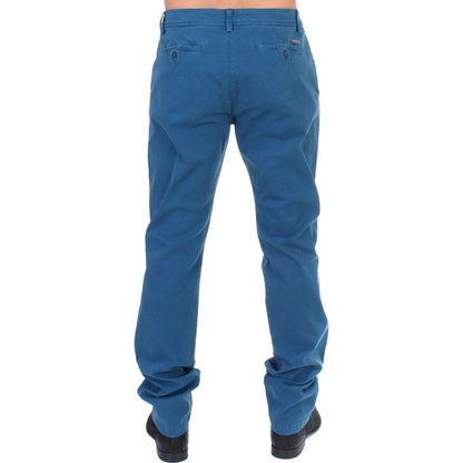 GF Ferre Blue Cotton Straight Fit Chinos GF Ferre