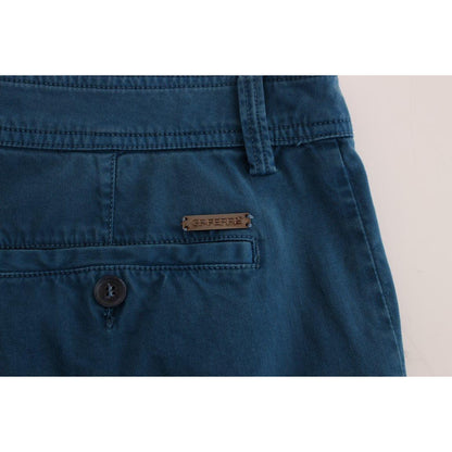 GF Ferre Blue Cotton Straight Fit Chinos GF Ferre