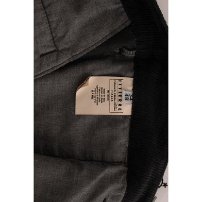 GF Ferre Black Corduroy Cotton Straight Fit Pants