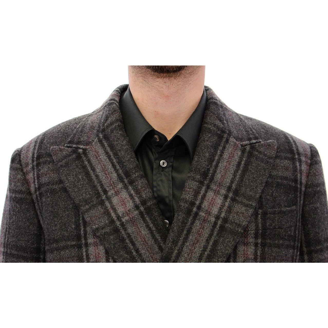 Dolce & Gabbana Gray Double Breasted Coat Jacket Coats & Jackets