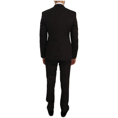Dolce & Gabbana Brown Wool Crystal Bee Slim Fit MARTINI 1728,65% Wool,67345645728,Brown,Clothing,Dolce & Gabbana,IT46 | S,Material: 35% Viscose,Men,Men - Clothing,New with tags,Suits & Blazers - Clothing,Suits - Men - Clothing,Two-Piece Suits - Suits & Bl