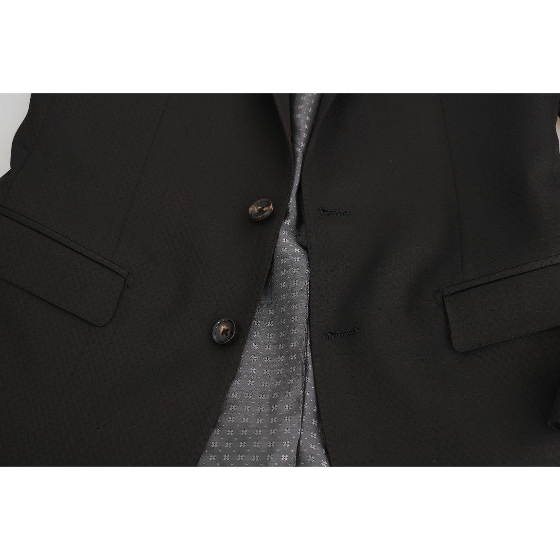 Dolce & Gabbana Brown Wool Crystal Bee Slim Fit MARTINI 1728,65% Wool,67345645728,Brown,Clothing,Dolce & Gabbana,IT46 | S,Material: 35% Viscose,Men,Men - Clothing,New with tags,Suits & Blazers - Clothing,Suits - Men - Clothing,Two-Piece Suits - Suits & Bl