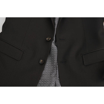 Dolce & Gabbana Brown Wool Crystal Bee Slim Fit MARTINI 1728,65% Wool,67345645728,Brown,Clothing,Dolce & Gabbana,IT46 | S,Material: 35% Viscose,Men,Men - Clothing,New with tags,Suits & Blazers - Clothing,Suits - Men - Clothing,Two-Piece Suits - Suits & Bl