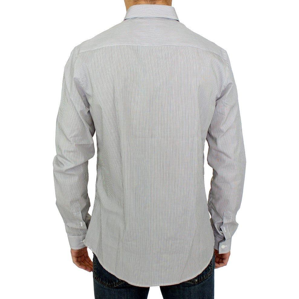 GF Ferre Gray Striped Cotton Casual Shirt