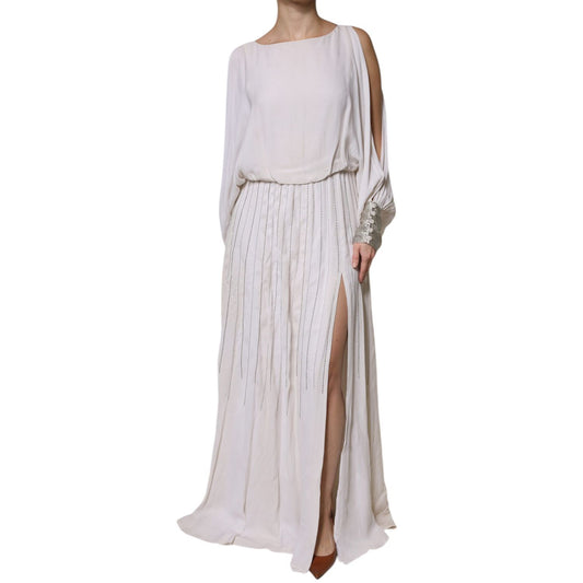 Christian Pellizzari Off White Embellished Long Maxi Dress Christian Pellizzari