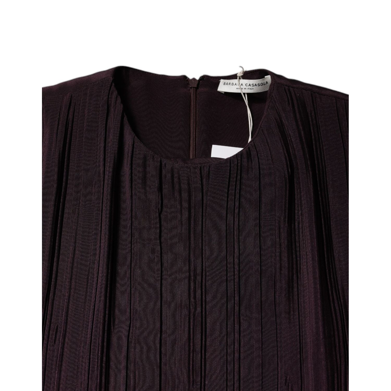 Barbara Casasola Brown Silk Short Sleeves Sheath Maxi Dress