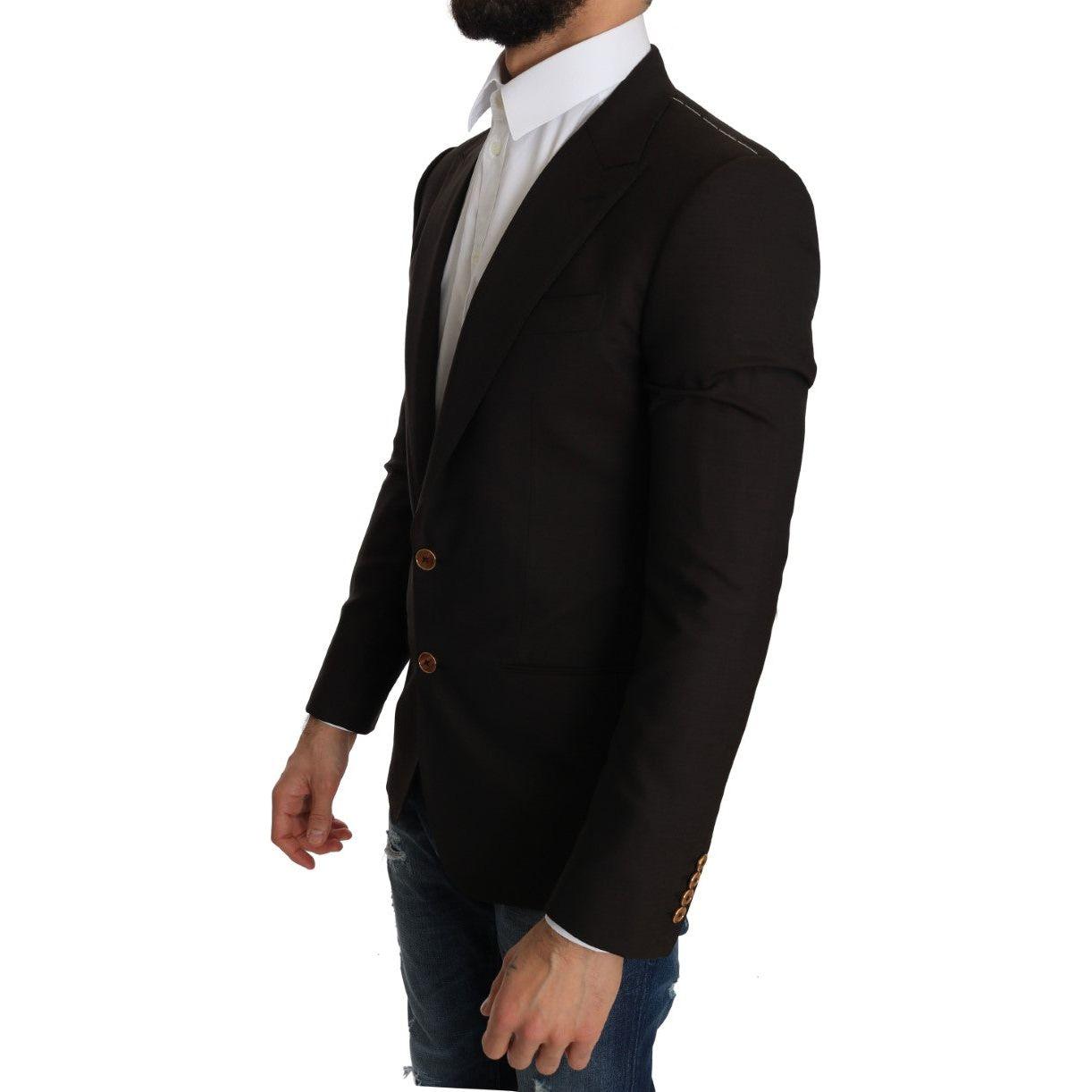 Dolce & Gabbana Brown Wool SICILIA Jacket Coat Blazer 1728,67345645728,Blazers - Men - Clothing,Blazers - Suits & Blazers - Clothing,Brown,Clothing,Dolce & Gabbana,IT44 | XS,Material: 100% lana virgen,Men,Men - Clothing,New with tags,Suits & Blazers - Clo