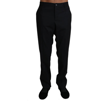 Dolce & Gabbana Black Wool Stretch Dress Trousers Pants Jeans & Pants