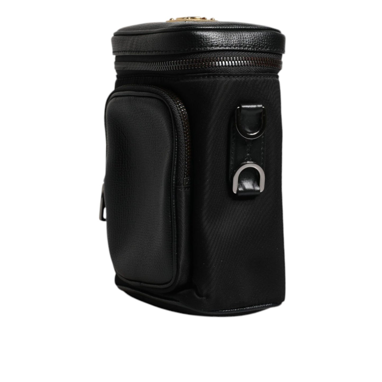 Dolce & Gabbana Black Leather Logo Purse Crossbody Camera Bag