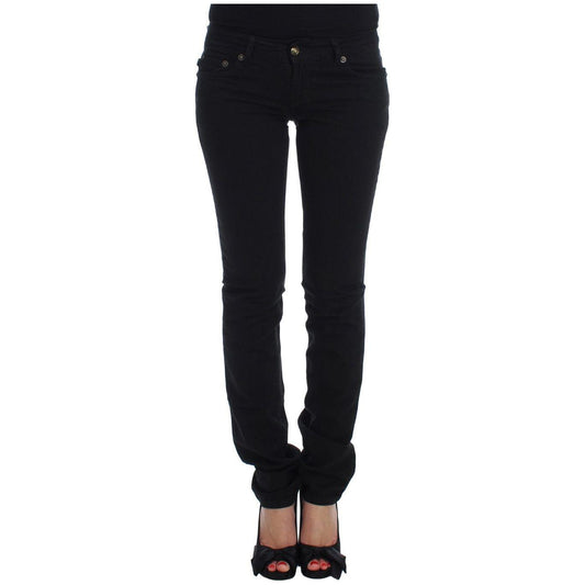 Cavalli Black Cotton Stretch Slim Skinny Fit Jeans 1728,3% Elastane,67345645728,Black,Cavalli,Clothing,Jeans & Pants - Women - Clothing,Jeans Denim - Clothing,Material: 97% Cotton,New with tags,Slim Fit Jeans - Jeans Denim - Clothing,W24,W29,Women,Women -