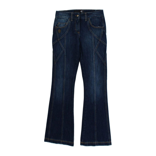 Cavalli Blue Cotton Stretch Low Waist Jeans 12% Silk,1728,34% Rayon,67345645728,Blue,Cavalli,Clothing,Flared Jeans - Jeans Denim - Clothing,Jeans & Pants - Women - Clothing,Jeans Denim - Clothing,Material: 54% Cotton,New with tags,W26,Women,Women - Clothi