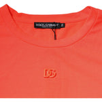 Dolce & Gabbana Orange Logo Polyester Crew Neck T-shirt TSH87636-56