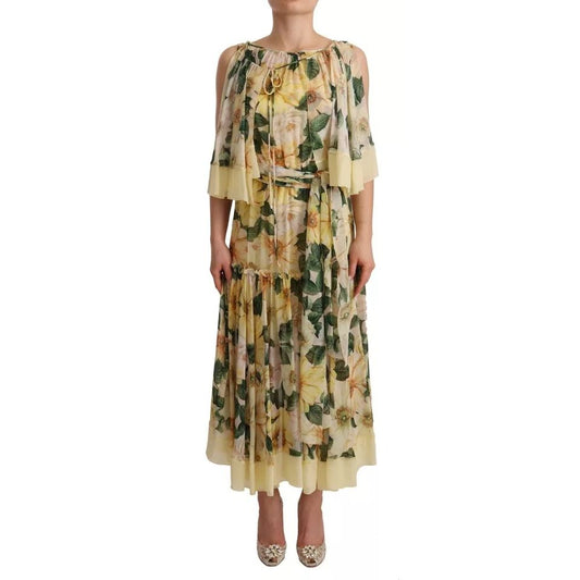Dolce & Gabbana Multicolor Silk Floral Print Long Maxi Dress Dolce & Gabbana