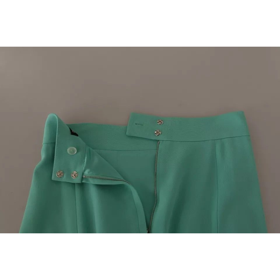 Dolce & Gabbana Mint Green Viscose Pencil Cut Midi Skirt SKI1608-38