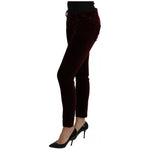 Dolce & Gabbana Bordeaux Velvet Stretch Slim Fit Pants PAN71091-40