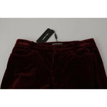 Dolce & Gabbana Bordeaux Velvet Stretch Slim Fit Pants PAN71091-40