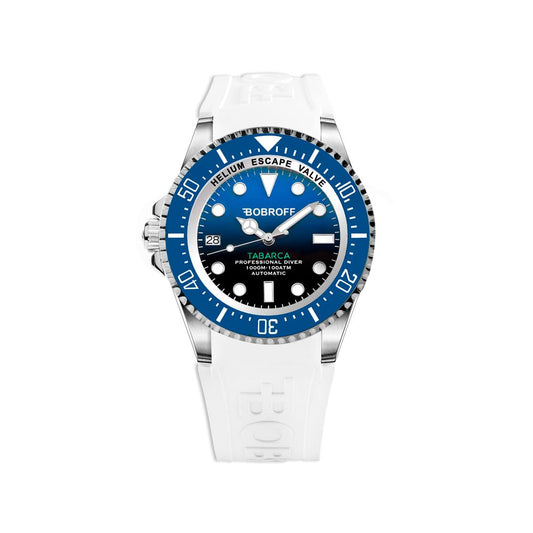 Bobroff White Rubber Sport Watch 1728,67434610848,Accessories,Bobroff,Men,New with tags,Sport Watches - Watches - Accessories,Watches - Accessories,White