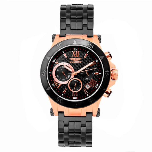 Bobroff Black Stainless Steel Dress Watch 1728,67434610848,Accessories,Black,Bobroff,Dress Watches - Watches - Accessories,Men,New with tags,Watches - Accessories