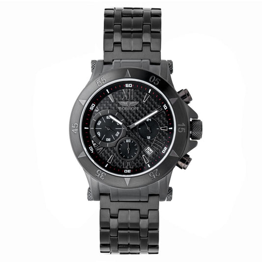 Bobroff Black Stainless Steel Dress Watch 1728,67434610848,Accessories,Black,Bobroff,Dress Watches - Watches - Accessories,Men,New with tags,Watches - Accessories