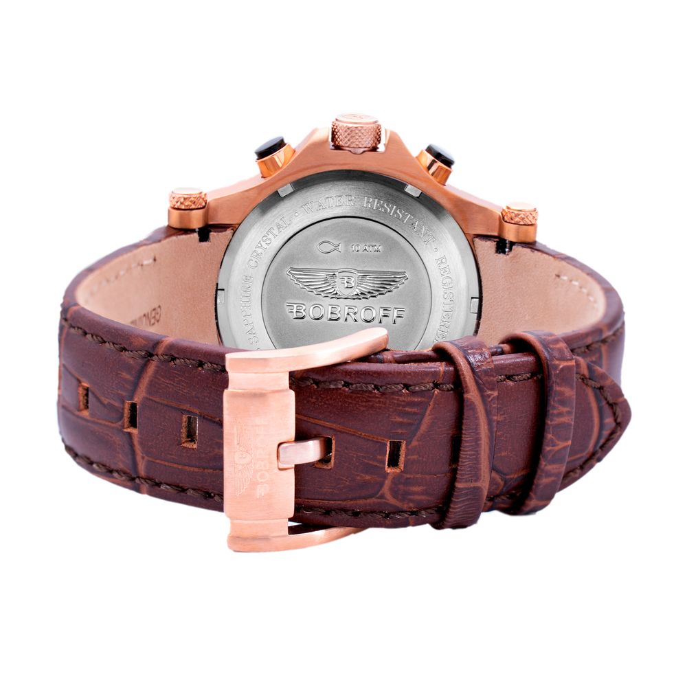 Bobroff Brown Leather Dress Watch 1728,67434610848,Accessories,Bobroff,Brown,Dress Watches - Watches - Accessories,Men,New with tags,Watches - Accessories