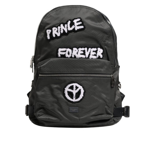 Dolce & Gabbana Gray Nylon Prince Forever School Travel Backpack Bag