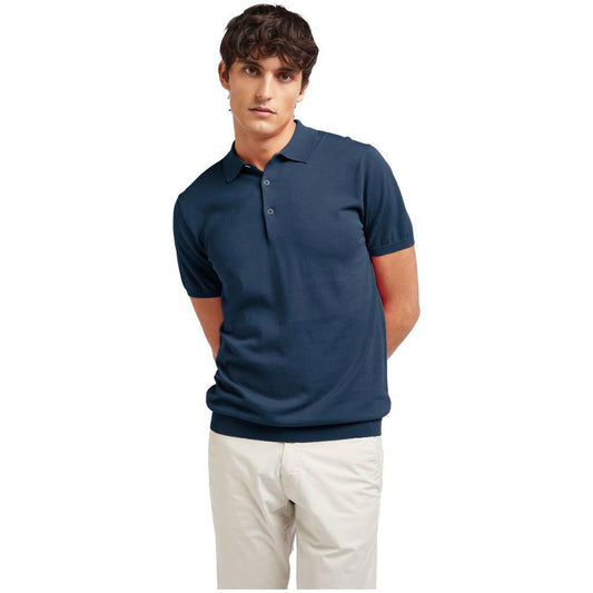 AT.P.CO Blue Cotton Polo Shirt AT.P.CO Dark Slate Gray