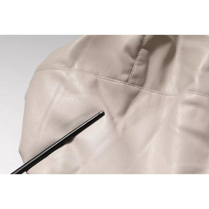 MSGM Beige Full Zip Hooded Long Sleeves Casual Coat Jacket