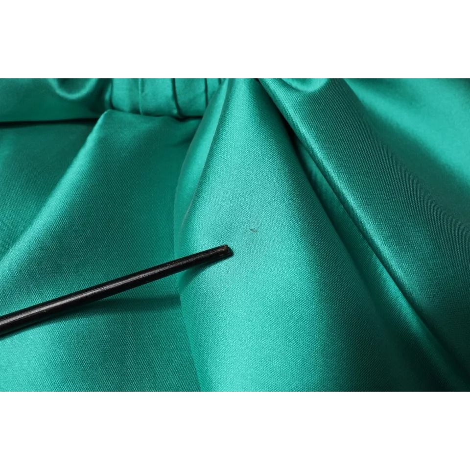 Alberta Ferretti Green Satin Polyester Sleeveless V-neck Layered Dress Alberta Ferretti