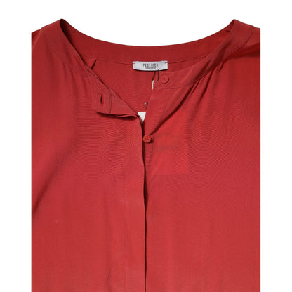 Peserico Red Long Sleeves Pencil Cut Drawstring Waist Dress Peserico