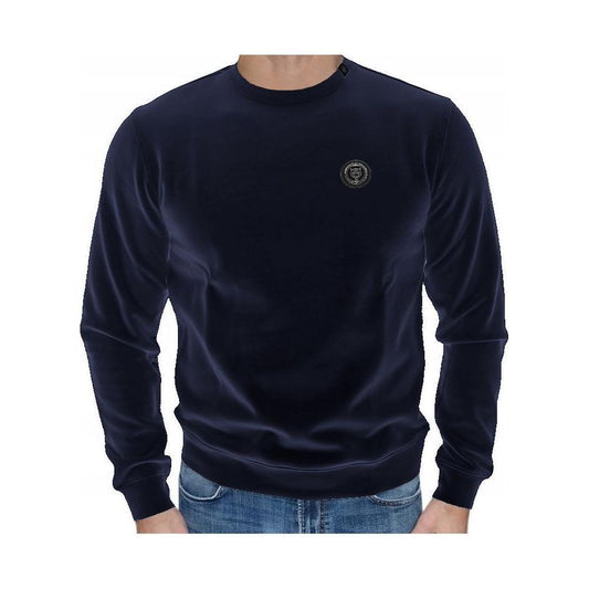 Plein Sport Blue Cotton Sweater PL-1044-XXL