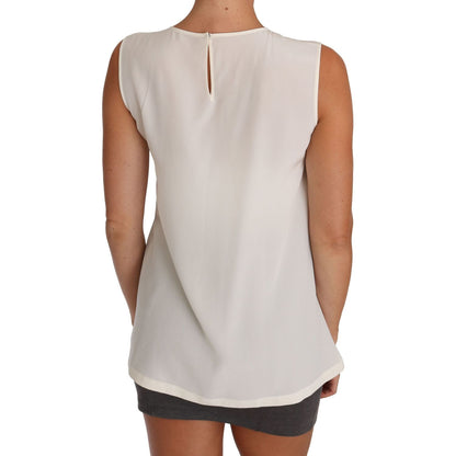 Dolce & Gabbana White Silk Crystal Sequined Fairy T-shirt