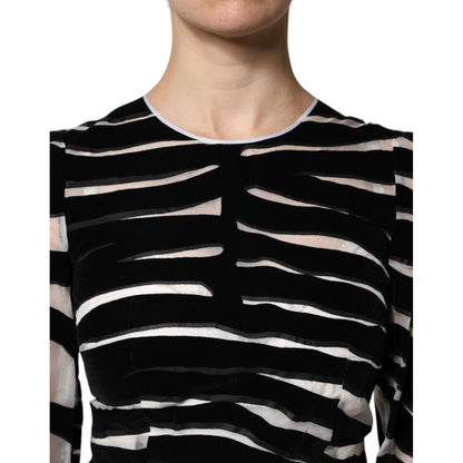 Dolce & Gabbana Black White Zebra A-line Sheath Mini Dress Dolce & Gabbana